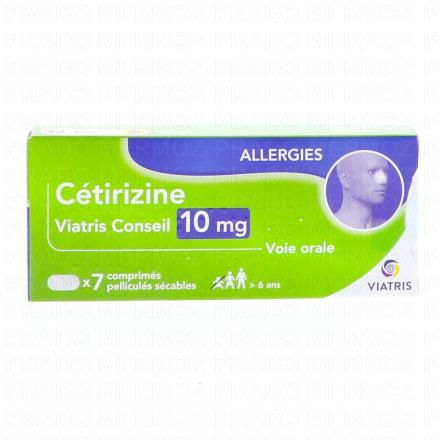 CETIRIZINE boîte de 7 comprimés pelliculés sécables VIATRIS