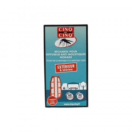 CINQ SUR CINQ Recharge pour diffuseur anti-moustiques nomade