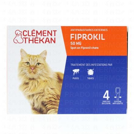 CLEMENT THEKAN Fiprokil chat 4 pipettes de 0.5ml