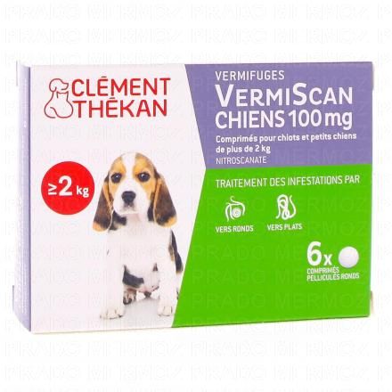 CLEMENT THEKAN Vermiscan 100mg chiots et petits chiens x6 comprim&eacute;s