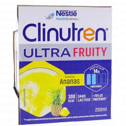 CLINUTREN Boisson Ultra Fruity saveur Ananas brique 4x200ml