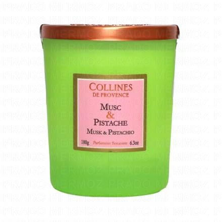 COLLINES DE PROVENCE Bougie Parfumée Musc et Pistache 180g