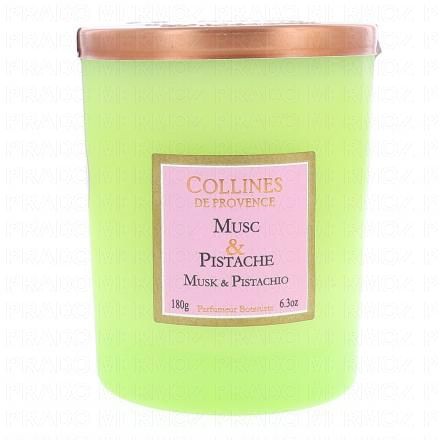 COLLINES DE PROVENCE Bougie Parfumée Musc et Pistache 180g