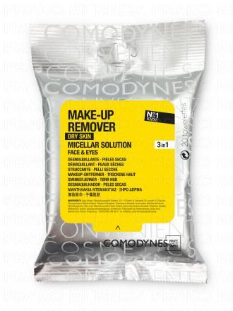 COMODYNES Make-Up Remover - lingettes démaquillantes peaux sèches x 20