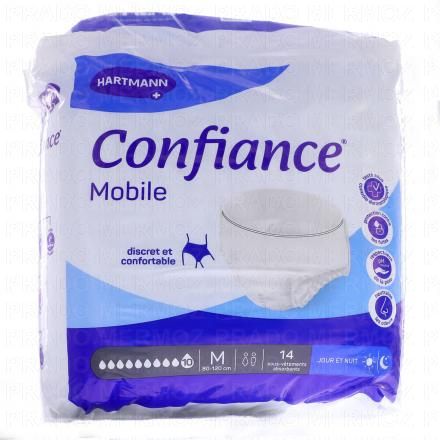 CONFIANCE Mobile - Sous-v&ecirc;tements absorbants (10 gouttes taille m x14 unit&eacute;s)
