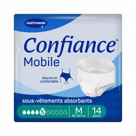 CONFIANCE Mobile - Sous-v&ecirc;tements absorbants (5 gouttes taille m x14 unit&eacute;s)