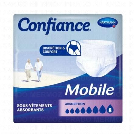 CONFIANCE Mobile - Sous-v&ecirc;tements absorbants (8 gouttes taille l x14 unit&eacute;s)