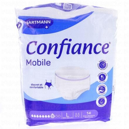 CONFIANCE Mobile - Sous-vêtements absorbants (8 gouttes taille l x14 unités)