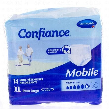 CONFIANCE Mobile - Sous-v&ecirc;tements absorbants (6 gouttes taille xl x14 unit&eacute;s)