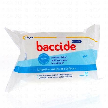 COOPER Baccide lingettes mains et surfaces (32 lingettes)