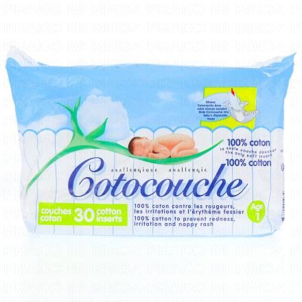 COTOCOUCHE Couche 100% coton (taille 1 x30 couches)