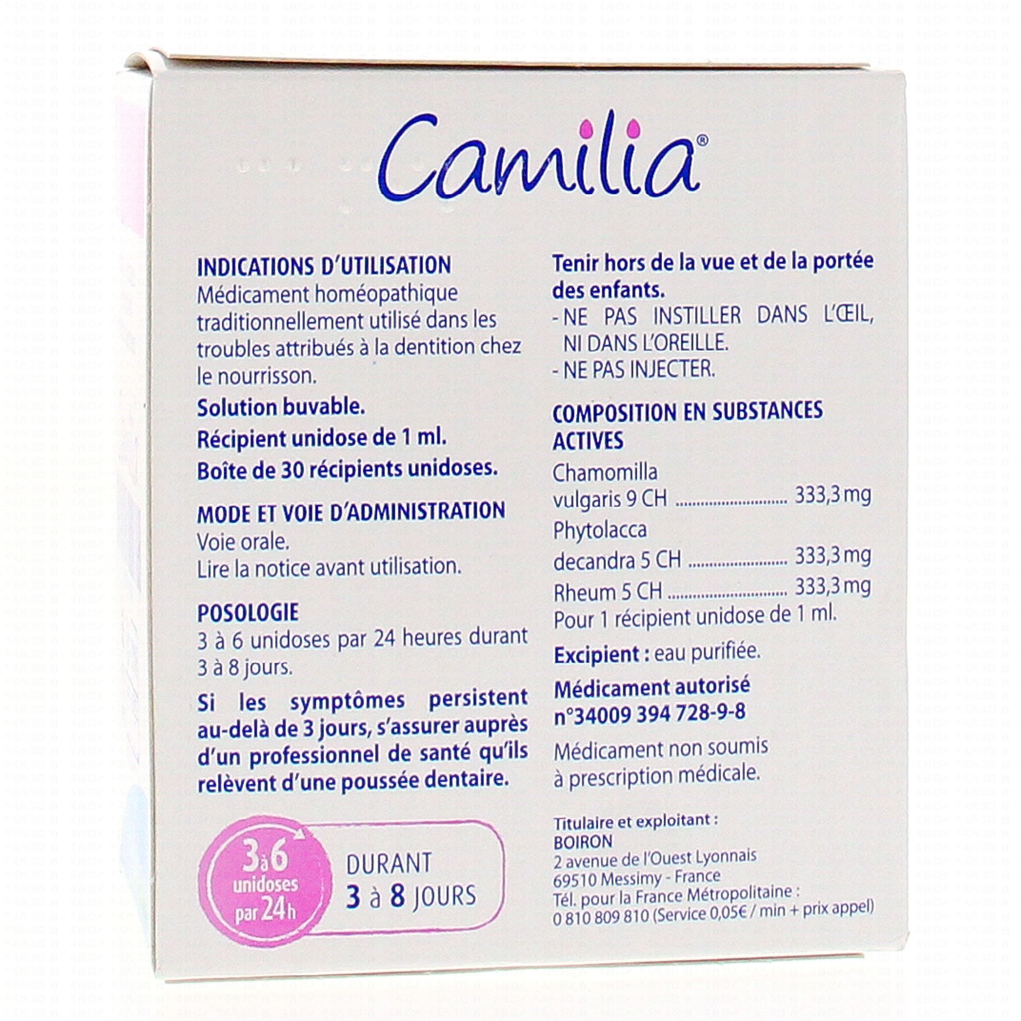 CAMILIA BOITE DE 30 UNIDOSES