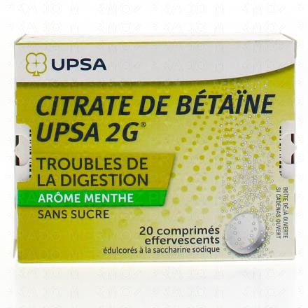 UPSA Citrate de bétaïne 2g menthe sans sucre