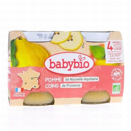 BABYBIO Fruits - Petits pots Pomme, Coing dès 4 mois 2x130g