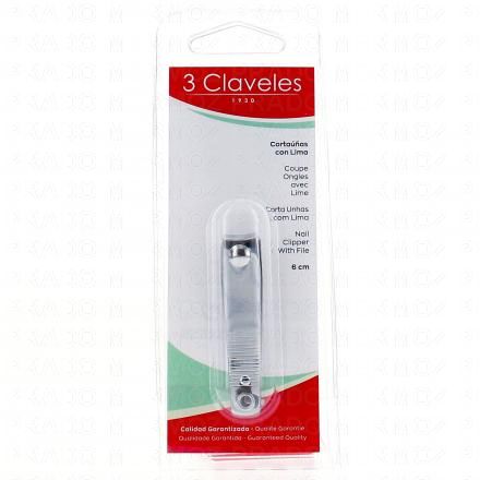 3 CLAVELES Coupe ongles avec lime (petit mod&egrave;le 6 cm)