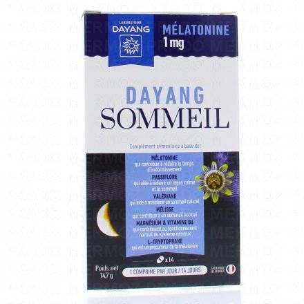 DAYANG Sommeil M&eacute;latonine 1mg 14 comprim&eacute;s