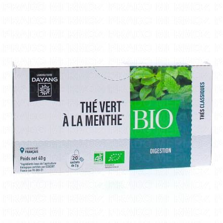 DAYANG Th&eacute; Vert &agrave; la menthe Bio x20 sachets