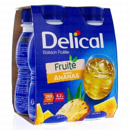 DELICAL Boisson - Fruitée Saveur Ananas 4x200ml