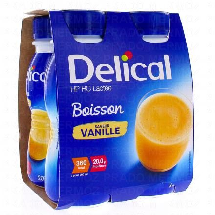 DELICAL Boisson - HP HC lactée saveur vanille 4x200ml