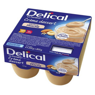 DELICAL La Floridine HP HC - Crème Dessert saveur praliné 4 x 200g