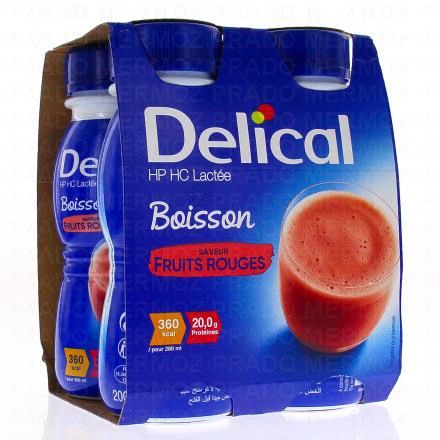 DELICAL Boisson - HP HC Lactée saveur fruits rouges 4x200ml