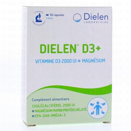 DIELEN D3+ Vitamine D3 2000ui + magnésium x30 comprimés