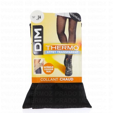 DIM Thermo - Chaud & transparent - Collant Effet Transparent Noir (taille 3-4)