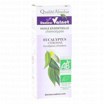 DOCTEUR VALNET Huile essentielle ch&eacute;motyp&eacute;e d'Eucalyptus citronn&eacute; bio flacon 10 ml