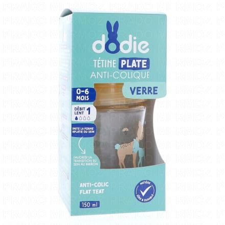 DODIE Biberon Sensation+ en verre anti-colique t&eacute;tine plate 150ml (biche)