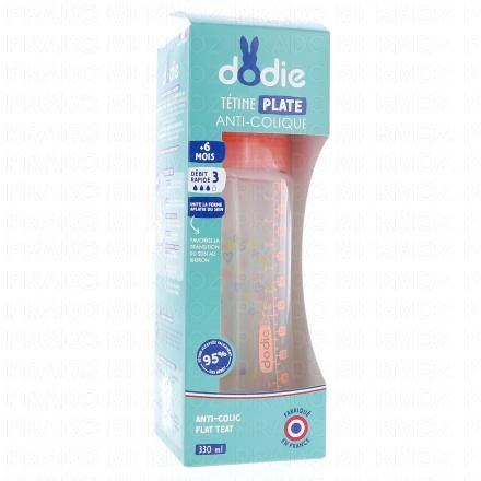 DODIE Biberon anti-colique t&eacute;tine plate (rose 330ml)