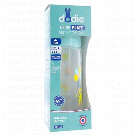 DODIE Biberon anti-colique t&eacute;tine plate (vert 330ml)