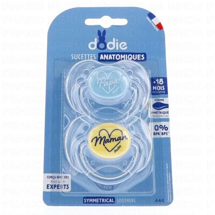 DODIE Duo Sucettes +18 mois anatomiques silicone fan REF A44