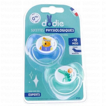 DODIE Duo Sucettes +18 mois physiologiques silicone gar&ccedil;on