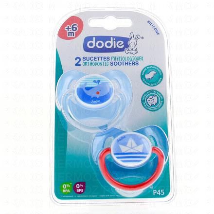 DODIE Duo Sucettes marin +6 mois physiologique silicone