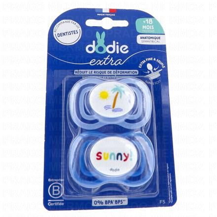 DODIE Extra - Sucette Anatomique duo +18mois (smile bleu)