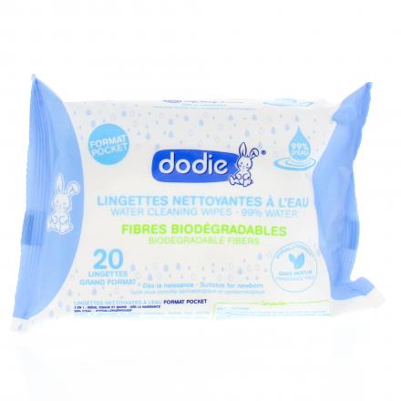 DODIE Hygi&egrave;ne et Soin - Lingettes nettoyantes &agrave; l'eau (paquet de 20 lingettes)