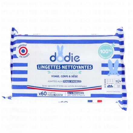 DODIE Lingettes nettoyantes en fibres biod&eacute;gradables (60 lingettes)