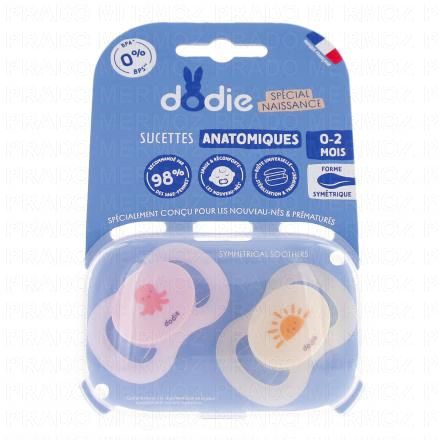 DODIE Sucettes Anatomiques 0-2 mois Sp&eacute;cial Naissance (pieuvre et soleil)