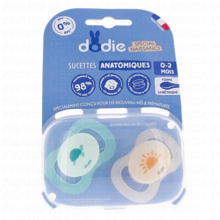 DODIE Sucettes Anatomiques 0-2 mois Sp&eacute;cial Naissance (tortue et soleil)