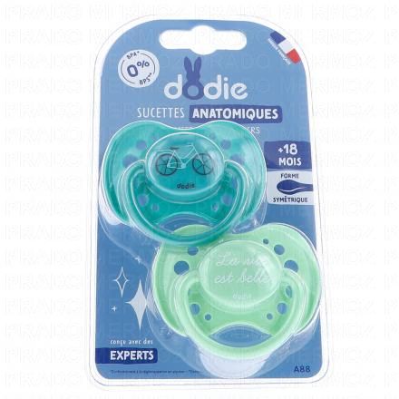 DODIE Sucettes anatomiques Paris silicone x 2 +18 mois REF A88
