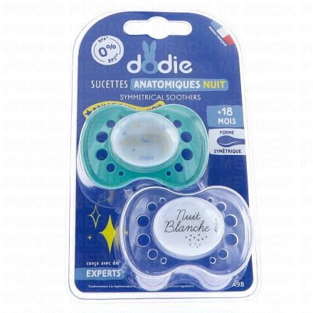 DODIE Sucettes anatomiques nuit +18 mois (bleu)