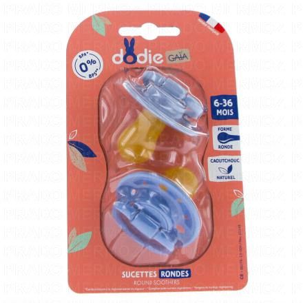 DODIE Ga&iuml;a - Sucettes duo ronde 6-36 mois (bleu fonc&eacute; / bleu clair)