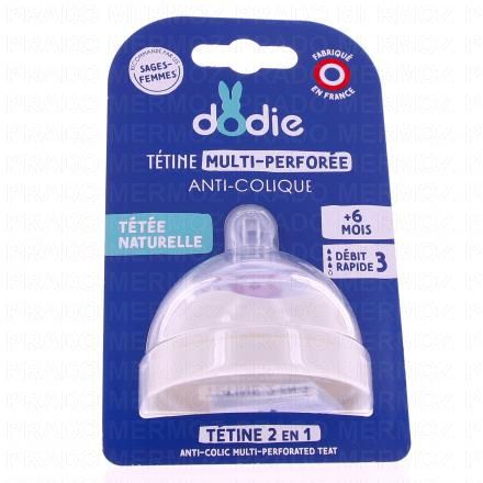 DODIE T&eacute;tine multi-perfor&eacute;e anti-colique +6 mois d&eacute;bit 3