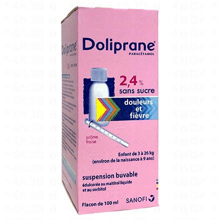 DOLIPRANE 2.4% sans sucre suspension buvable flacon 100ml