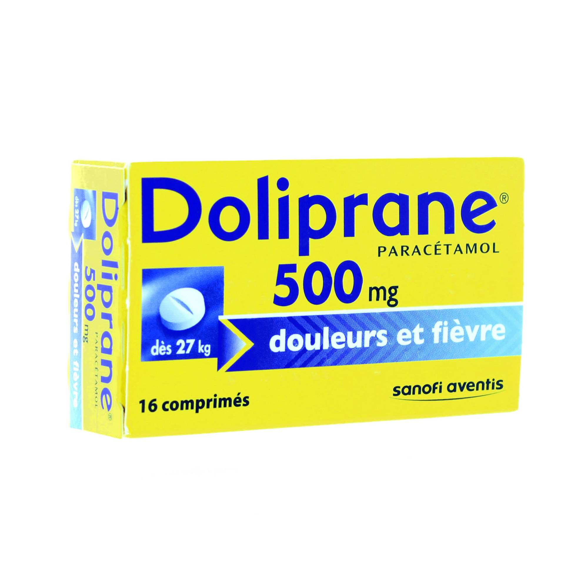 Doliprane 500 mg boîte de 16 gélules - Médicament conseil - Pharmacie Prado  Mermoz