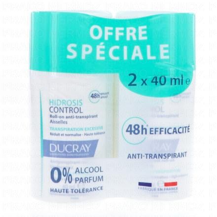 DUCRAY Hidrosis control - Roll on anti transpirant aisselles (lot de 2x40ml)