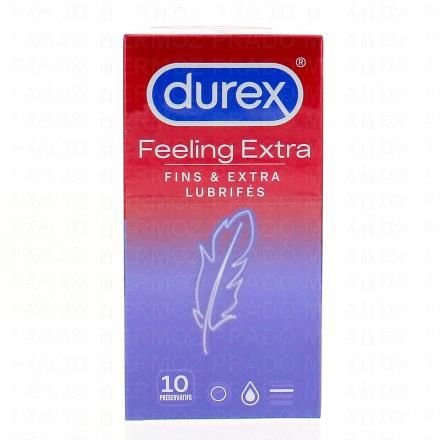 DUREX Feeling Extra - Préservatifs Fins Et Extra Lubrifiés (10 préservatifs)