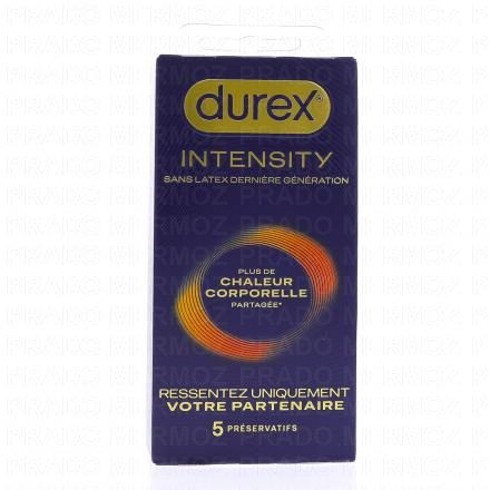 DUREX Intensity - Préservatifs Sans Latex Chaleur Corporelle (boite de 5)