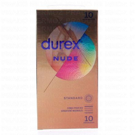 DUREX Préservatifs - Nude Sans Latex - Sensation Peau Contre Peau (10 préservatifs)