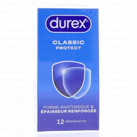 DUREX Préservatifs - Classic protect - Préservatifs anatomiques et épaisseurs renforcées x12